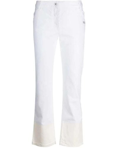 Off-White c/o Virgil Abloh Jeans mit kontrastsaum und mittlerer bundhöhe off - Weiß