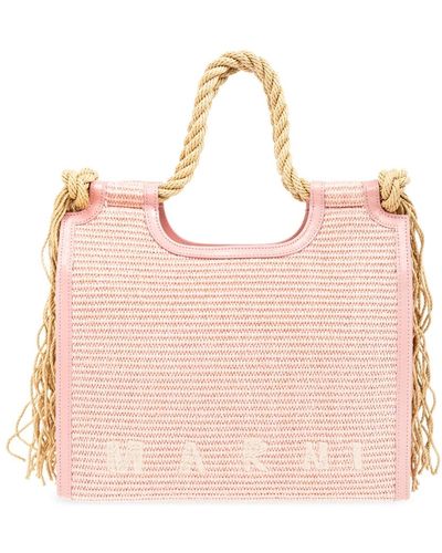 Marni Shopper-tasche mit logo - Pink