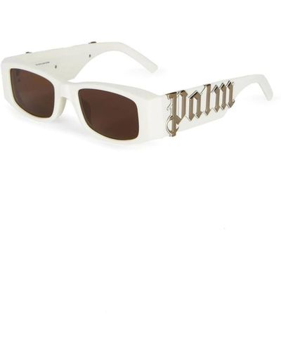 Palm Angels Stilvolle sonnenbrille mit zubehör - Weiß