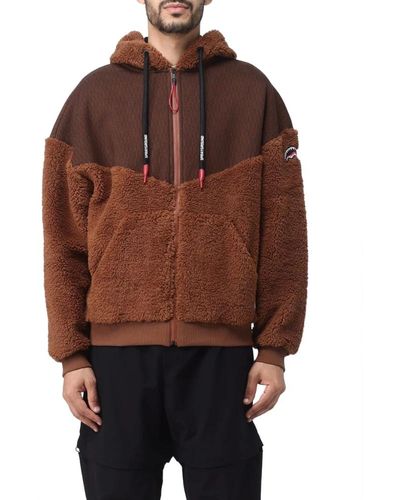 Sprayground Braunes zip-hoodie-set für männer