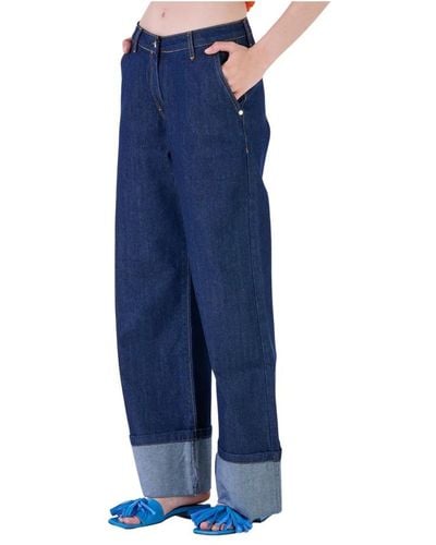 Silvian Heach Jeans ampi con risvolto - Blu