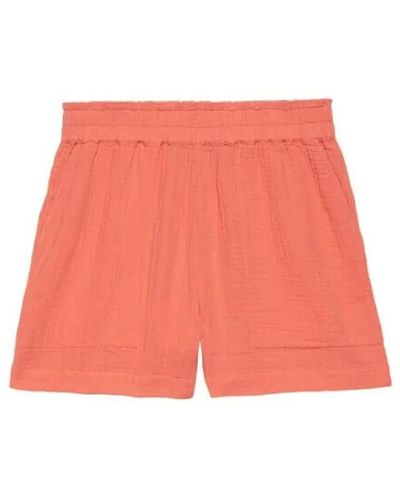 Rails Shorts de algodón orgánico papaya - Rojo