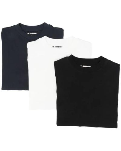Jil Sander 3er-pack t-shirt schwarz weiß marine