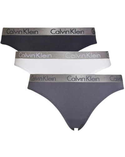 Calvin Klein 3er-pack slip in 3 farben, baumwoll-elasthan-mix - Grau