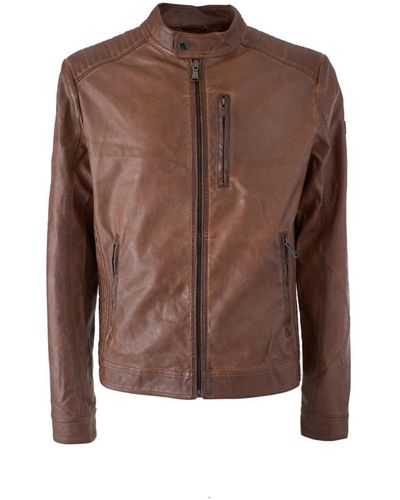 Yes-Zee Jackets > leather jackets - Marron