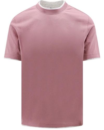 Brunello Cucinelli T-shirt rosa girocollo manica corta