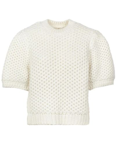 Anine Bing Jersey de lana merino blanco marfil