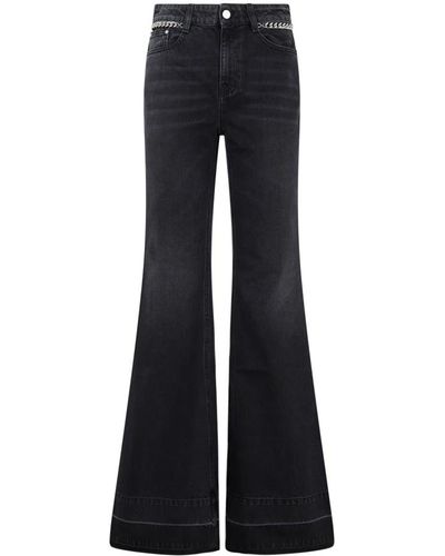 Stella McCartney Schwarze flare chain jeans aw23 - Blau