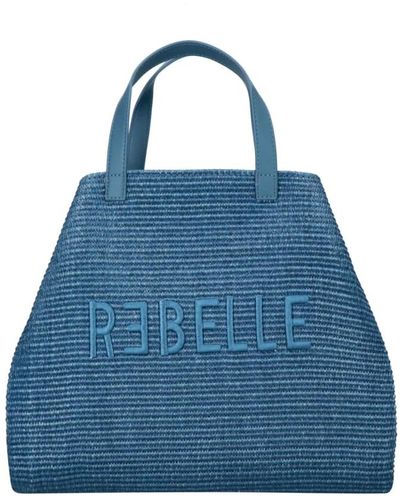 Rebelle Ashanti stroh handtasche - Blau