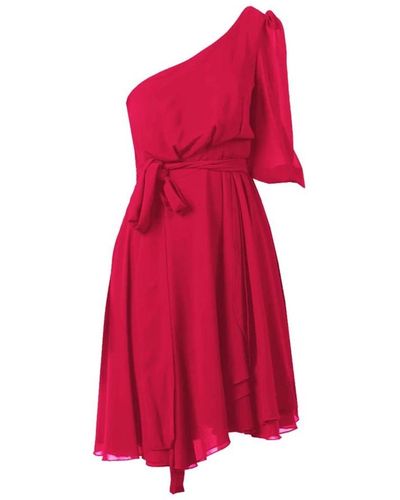 Pinko Georgette crepe kleid mit bandgürtel o - Rot