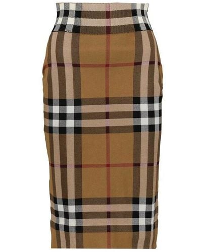 Burberry Checked skirt - Marrone