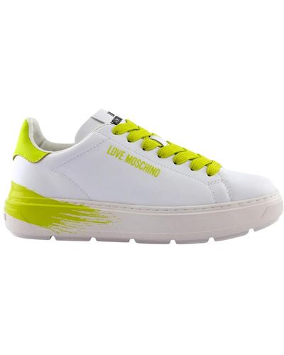 Love Moschino Weiße casual sneakers - Gelb