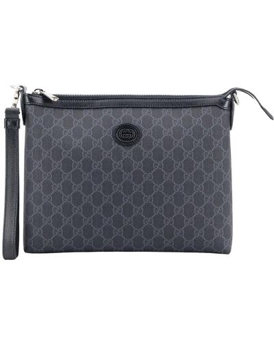 Gucci Schwarze schultertasche mit reißverschluss - Blau