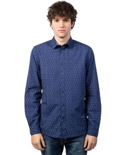 Tom Tailor Camicia in cotone da uomo - Blu