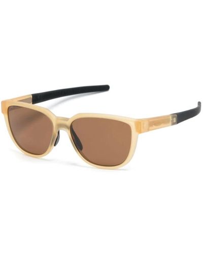Oakley Rechteckige sonnenbrille mit braunen gläsern - Orange