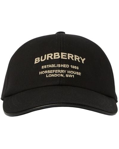 Burberry Logo Bestickte Baseballkappe - Schwarz