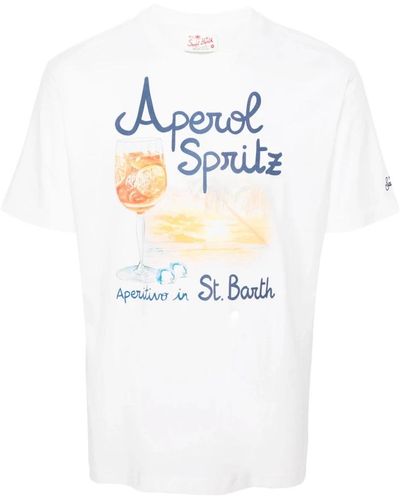 Mc2 Saint Barth Klassisches baumwoll-t-shirt - Weiß