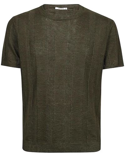 Kangra Classica t-shirt girocollo in lino - Verde