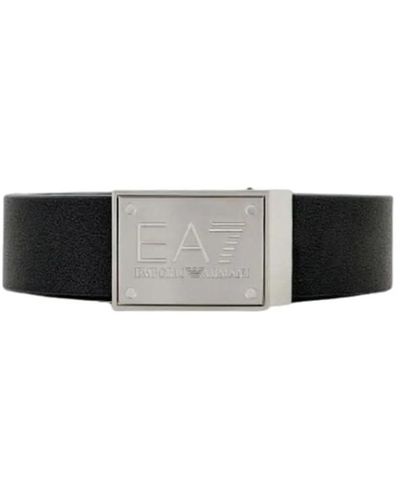 EA7 Cintura reversibile stilosa fibbia metallica - Nero