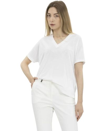 Zanone Camiseta cuello pico kimono - Blanco