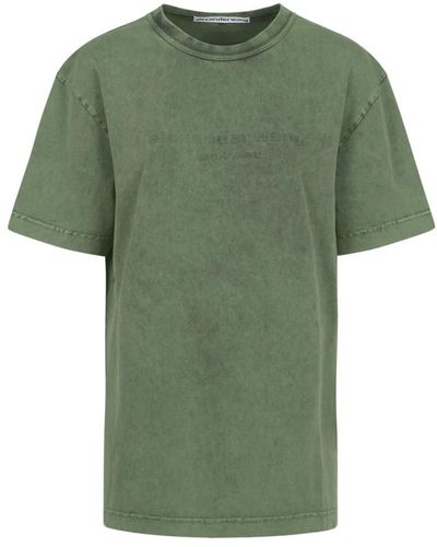 Alexander Wang Camiseta bicolor con logo ácido - Verde