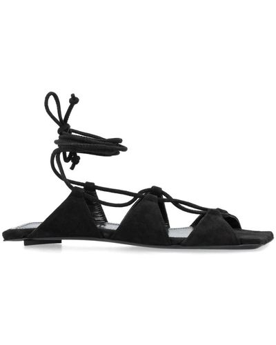 The Attico Flat Sandals - Black