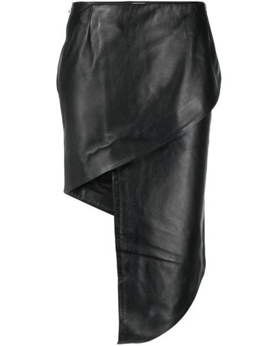 Vetements Minifalda asimétrica de cuero - Gris