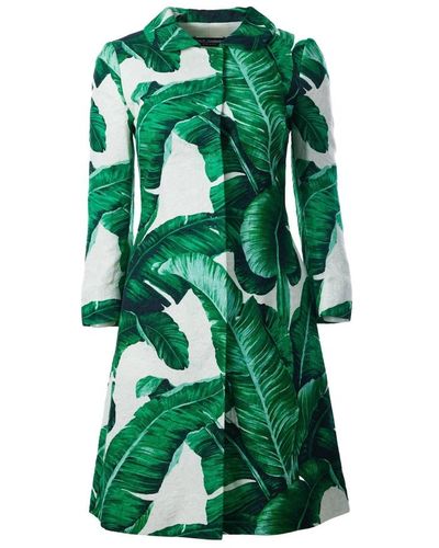 Dolce & Gabbana Cappotto donna con stampa foglia di banana - Verde