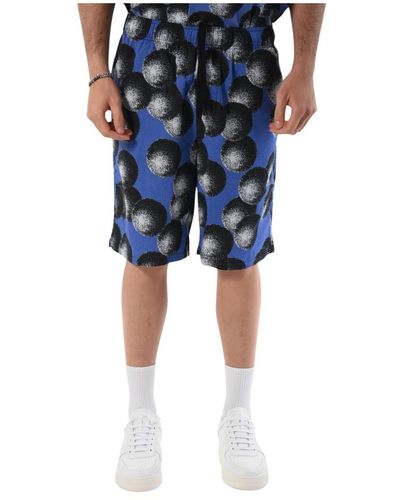 Edwin Baumwoll-bermuda-shorts mit kordelzugbund - Blau