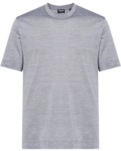 ZEGNA T-shirt in cotone e seta - Grigio