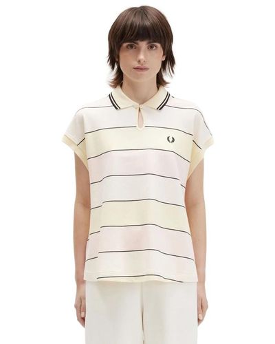 Fred Perry Top de algodón elastano - Blanco