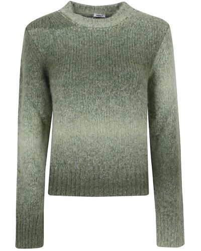 Aspesi Grüner sweatshirt,schwarzer sweatshirt,melange sweatshirt