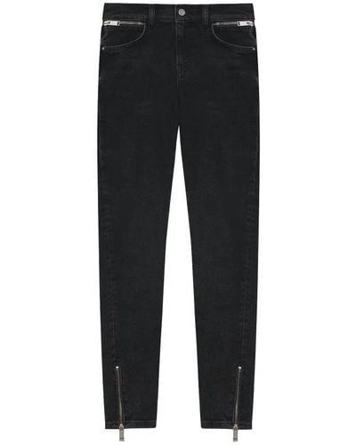 Anine Bing Charcoal skinny jeans mit reißverschlussdetails - Schwarz