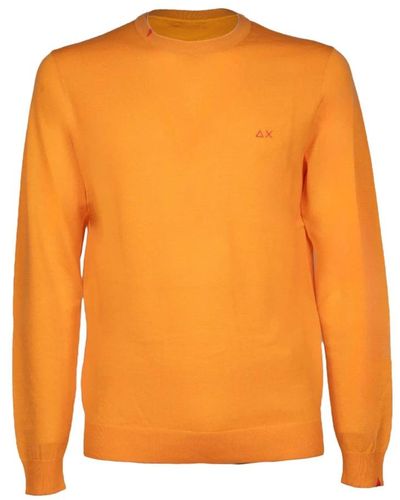 Sun 68 Round-Neck Knitwear - Orange