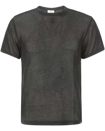 Courreges T-shirt in mesh traspirante - Grigio