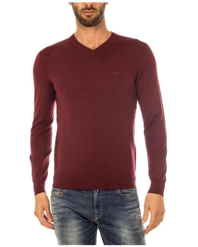 Armani Jeans V-ausschnit strickware - Rot