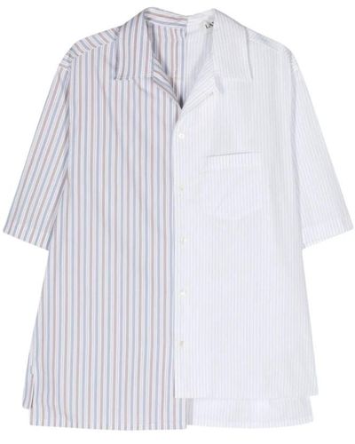 Lanvin Mehrfarbige popeline-panelhemd - Weiß