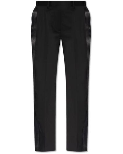 Helmut Lang Pantalones con pliegues delanteros y rayas laterales - Negro