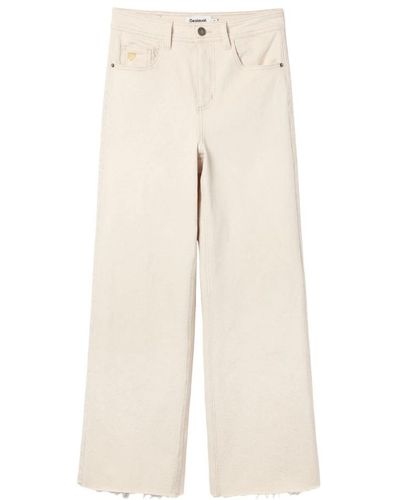 Desigual Cropped Trousers - Natural