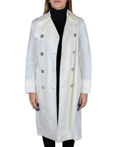 Ralph Lauren Schicker weißer Trenchcoat mit silbernen Knöpfen - Grau