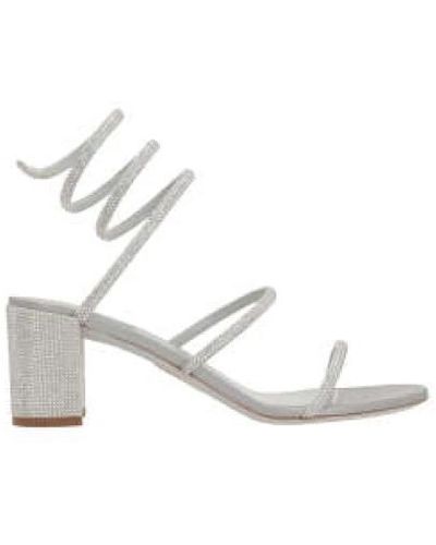 Rene Caovilla Silberne strass sandalen mit schlangen-detail - Weiß