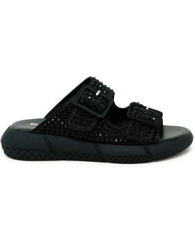Elena Iachi Shoes > flip flops & sliders > sliders - Noir