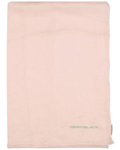 Pennyblack Sciarpa in seta con logo rosa cipria