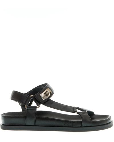 Strategia Flat Sandals - Black