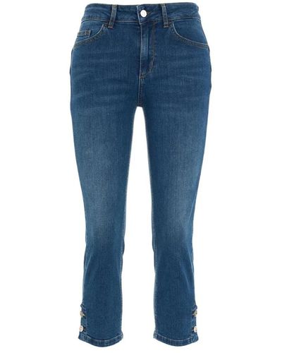 Liu Jo Cropped flared jeans mit logo-details - Blau