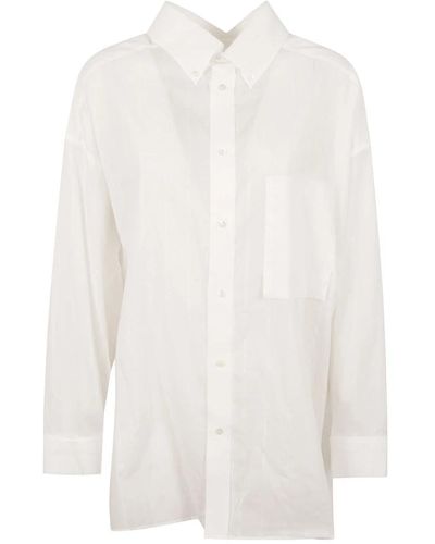 DARKPARK Natalie oversized lurex camisa - Blanco
