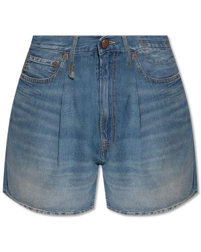 R13 Denim shorts with wide legs - Bleu