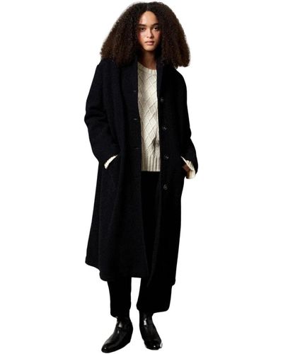 Massimo Alba Gwen abrigo de lana herringbone - Negro
