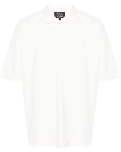 A.P.C. Weißes baumwoll-polo-shirt pique