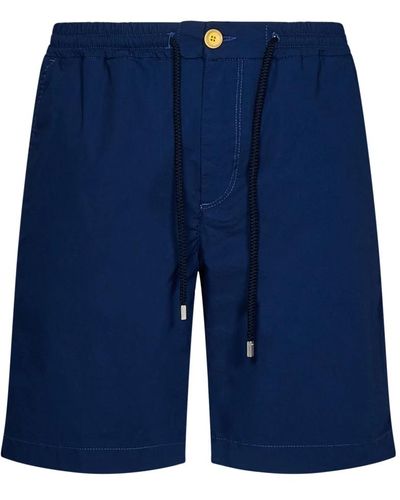 Vilebrequin Shorts casual blu con vita elastica